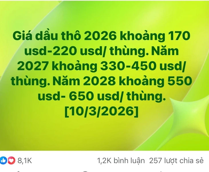 Nhộn nhạo 'chuyên gia', hội nhóm chứng khoán: Ngậm đắng vì tin 'giá dầu vượt 500 USD/thùng' Nhộn nhạo 'chuyên gia', hội nhóm chứng khoán: Ngậm đắng vì tin 'giá dầu vượt 500 USD/thùng'