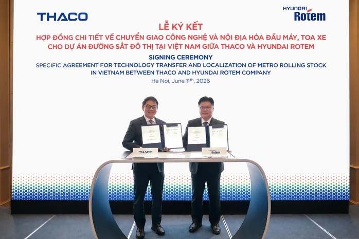 THACO và Hyundai Rotem thúc đẩy nội địa hóa sản xuất đầu máy, toa xe metro tại Việt Nam THACO và Hyundai Rotem thúc đẩy nội địa hóa sản xuất đầu máy, toa xe metro tại Việt Nam