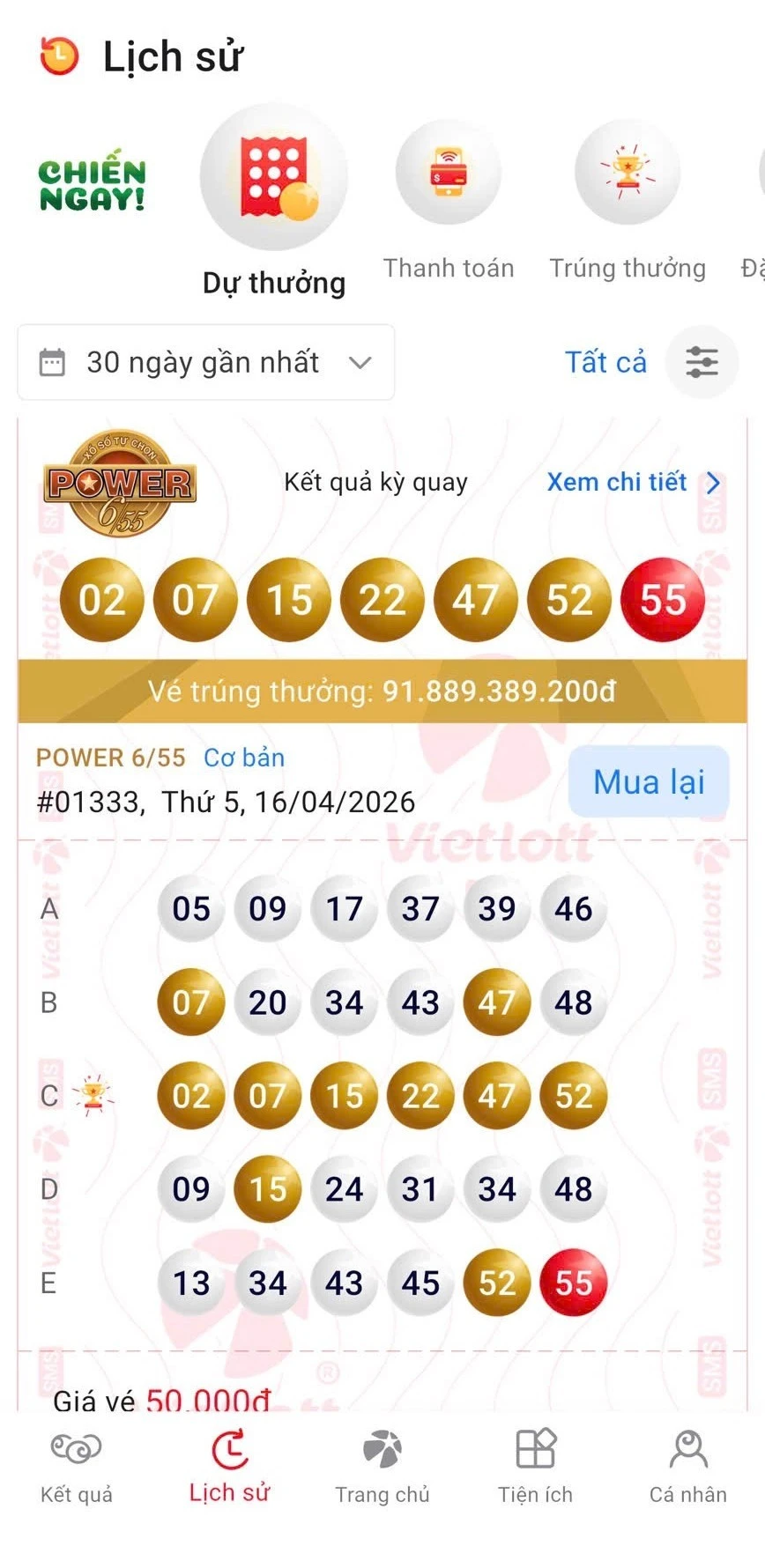 Tiết lộ bộ số Vietlott nam doanh nhân vừa trúng gần 92 tỷ đồng Tiết lộ bộ số Vietlott nam doanh nhân vừa trúng gần 92 tỷ đồng