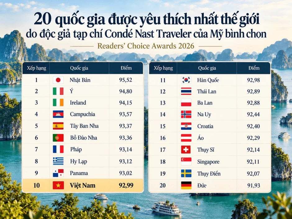 Tin vui: Vượt Hàn Quốc, Thái Lan, Việt Nam đứng TOP 10 thế giới trong bảng xếp hạng này Tin vui: Vượt Hàn Quốc, Thái Lan, Việt Nam đứng TOP 10 thế giới trong bảng xếp hạng này