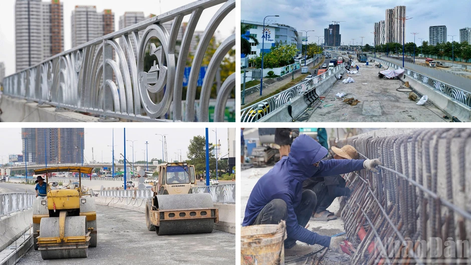 [Ảnh] Nút giao An Phú sắp hoàn tất hạng mục then chốt trước 30/4