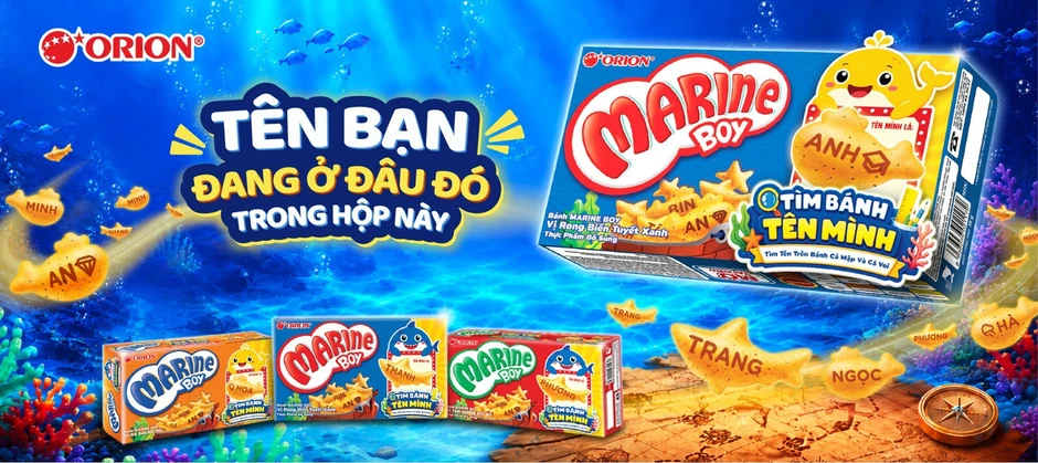Bánh 'Marine Boy tìm tên' - lần đầu mang trải nghiệm cá nhân hóa đến từng người tiêu dùng Bánh 'Marine Boy tìm tên' - lần đầu mang trải nghiệm cá nhân hóa đến từng người tiêu dùng