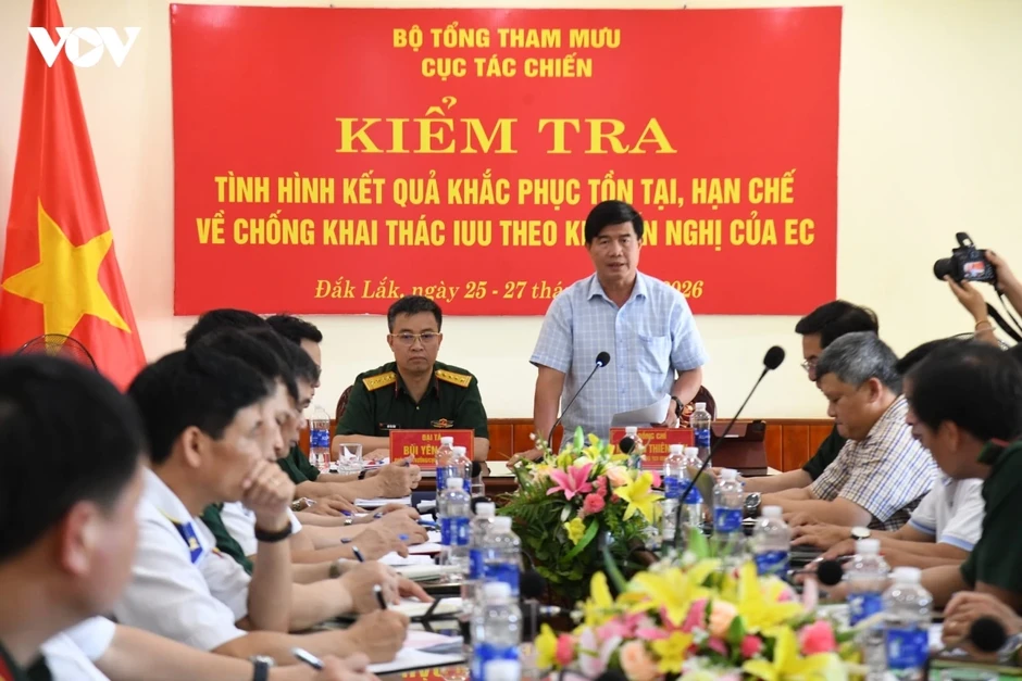 Bộ Tổng Tham mưu kiểm tra công tác chống khai thác IUU tại Đắk Lắk Bộ Tổng Tham mưu kiểm tra công tác chống khai thác IUU tại Đắk Lắk