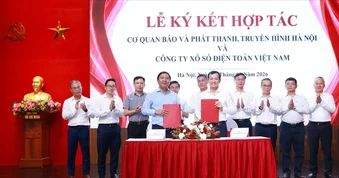 Cơ quan Báo và Phát thanh, Truyền hình Hà Nội và Vietlott ký hợp tác truyền thông giai đoạn 2026-2030