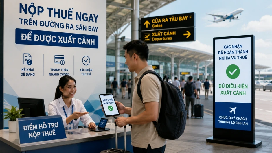 Có thể nộp thuế ngay trên đường ra sân bay để được xuất cảnh