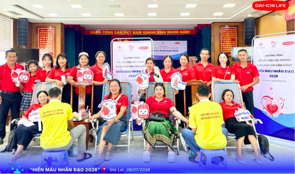 Dai-ichi Life Việt Nam khởi động Chương trình Hiến máu nhân đạo năm 2026 tại Gia Lai Dai-ichi Life Việt Nam khởi động Chương trình Hiến máu nhân đạo năm 2026 tại Gia Lai