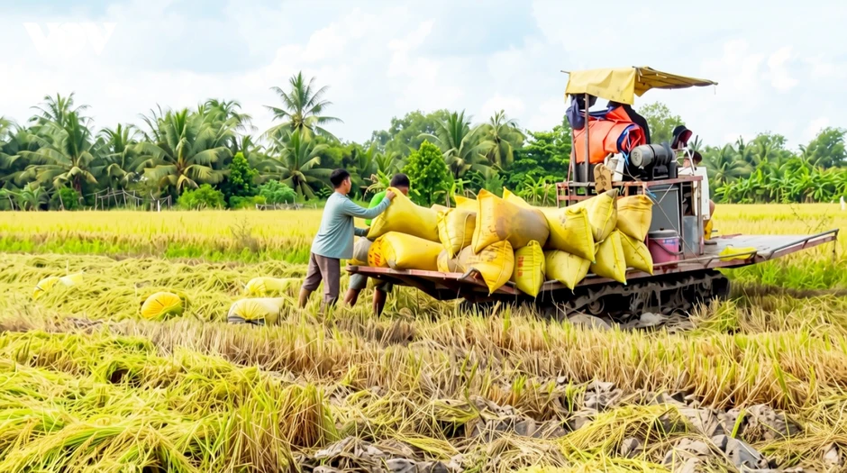 Giá lúa tăng, nông dân Vĩnh Long thu hoạch lúa Hè thu có lợi nhuận cao Giá lúa tăng, nông dân Vĩnh Long thu hoạch lúa Hè thu có lợi nhuận cao