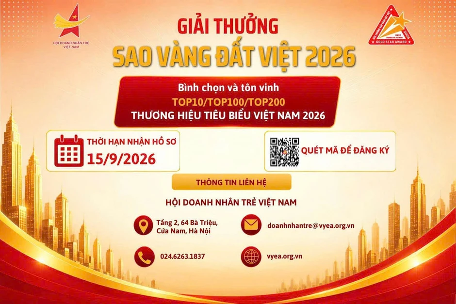 Giải thưởng "Sao Vàng đất Việt" 2026 bổ sung nhiều tiêu chí mới Giải thưởng "Sao Vàng đất Việt" 2026 bổ sung nhiều tiêu chí mới