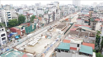 Gỡ 'nút thắt', tăng tốc thi công đường Vành đai 1 đoạn Hoàng Cầu - Voi Phục