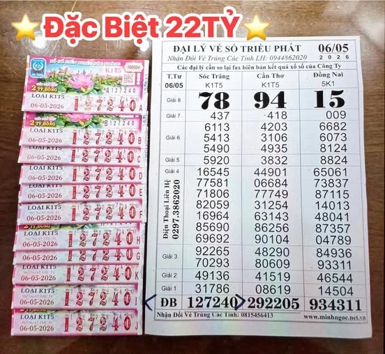Hai giải độc đắc xổ số miền Nam xuất hiện vào trưa 7-5 Hai giải độc đắc xổ số miền Nam xuất hiện vào trưa 7-5