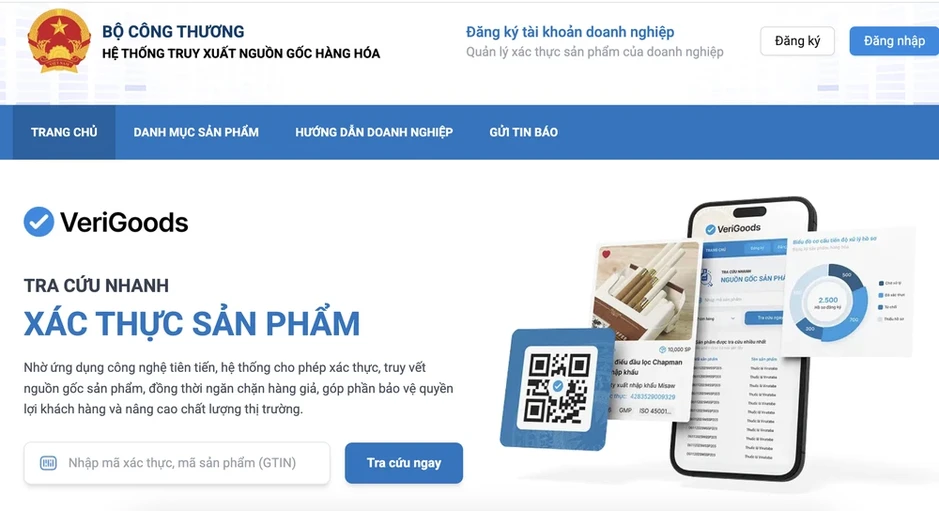 Hơn 1 triệu mã sản phẩm hàng hóa đã được xác thực