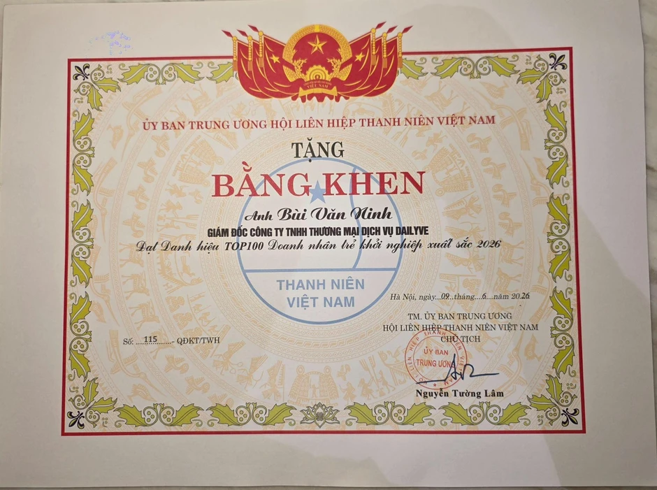 Lọt Top 100 Doanh nhân xuất sắc, Dailyve khẳng định vị thế trong hệ sinh thái đặt vé thông minh Lọt Top 100 Doanh nhân xuất sắc, Dailyve khẳng định vị thế trong hệ sinh thái đặt vé thông minh