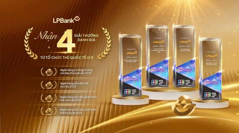 LPBank ghi dấu ấn trên thị trường thẻ với 4 giải thưởng từ JCB LPBank ghi dấu ấn trên thị trường thẻ với 4 giải thưởng từ JCB
