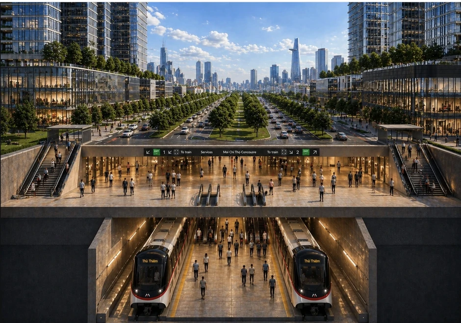 Metro Bến Thành - Thủ Thiêm sẽ dùng 'quái thú' khoan hầm vượt sông Sài Gòn Metro Bến Thành - Thủ Thiêm sẽ dùng 'quái thú' khoan hầm vượt sông Sài Gòn