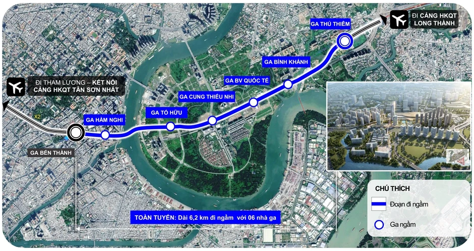 Metro Bến Thành - Thủ Thiêm sẽ dùng 'quái thú' khoan hầm vượt sông Sài Gòn Metro Bến Thành - Thủ Thiêm sẽ dùng 'quái thú' khoan hầm vượt sông Sài Gòn