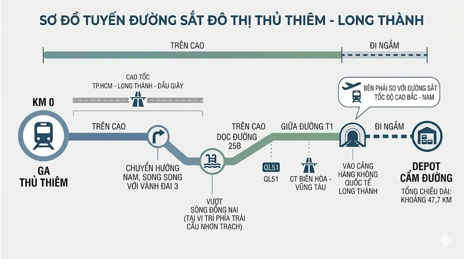 Metro Thủ Thiêm - Long Thành sẽ có đoạn đi ngầm, khởi công ngay tháng sau Metro Thủ Thiêm - Long Thành sẽ có đoạn đi ngầm, khởi công ngay tháng sau