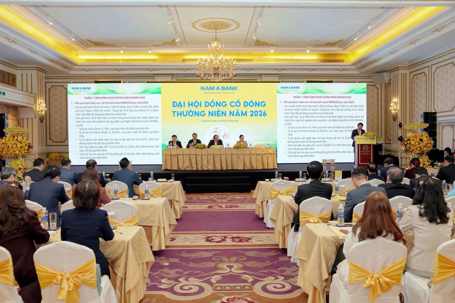 Nam A Bank tổ chức thành công ĐHĐCĐ 2026: Sẵn sàng cho kỷ nguyên tăng trưởng mới Nam A Bank tổ chức thành công ĐHĐCĐ 2026: Sẵn sàng cho kỷ nguyên tăng trưởng mới