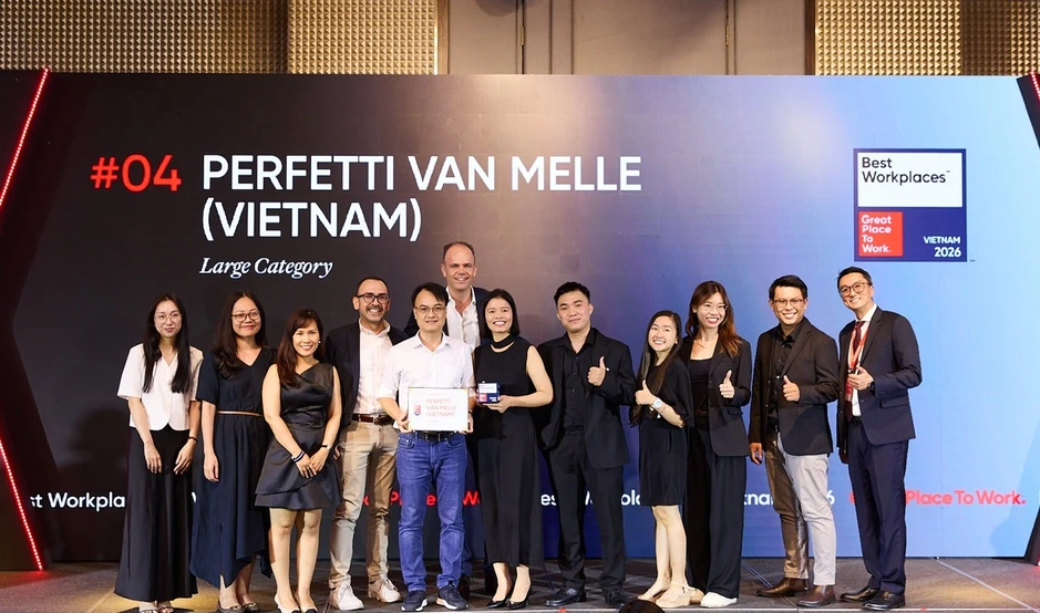 Perfetti Van Melle Việt Nam ghi danh Top 4 nơi làm việc xuất sắc hàng đầu Việt Nam 2026 Perfetti Van Melle Việt Nam ghi danh Top 4 nơi làm việc xuất sắc hàng đầu Việt Nam 2026