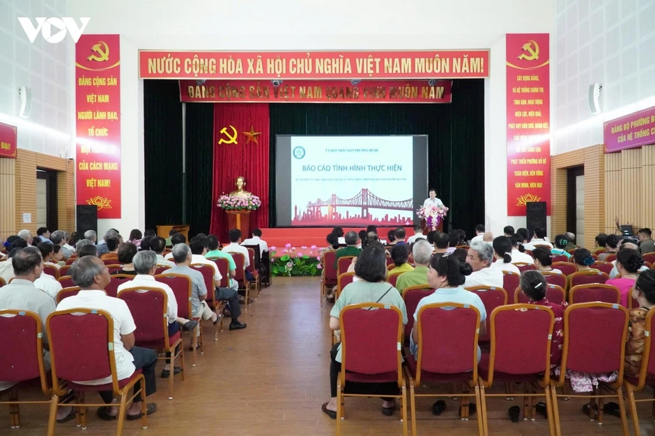 Phường Bồ Đề thông tin tới người dân về Dự án Trục Đại lộ cảnh quan sông Hồng