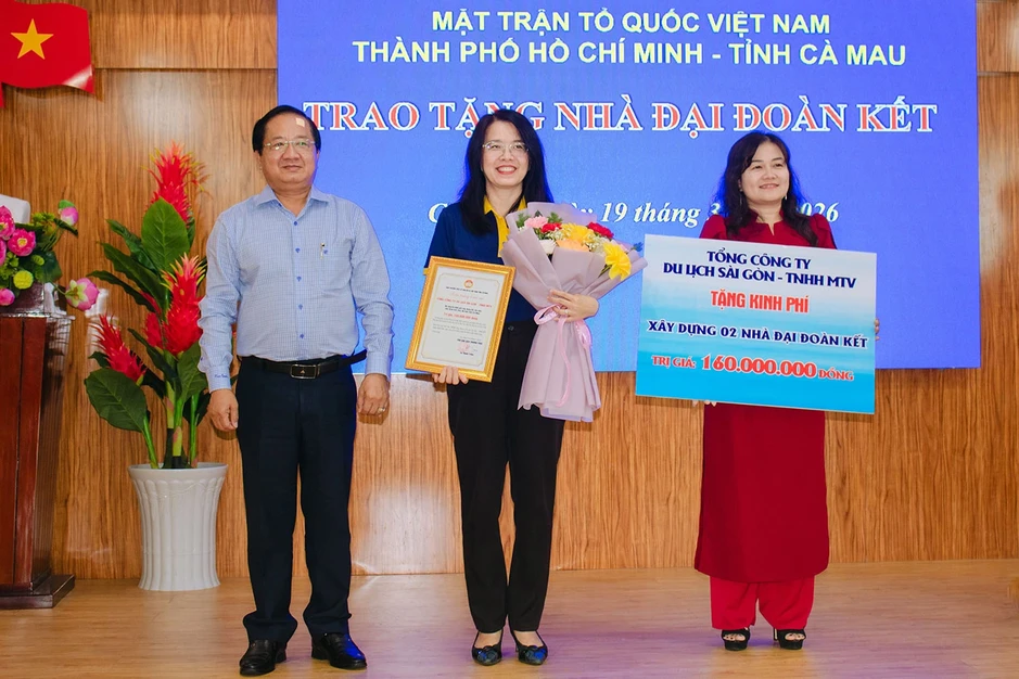 Saigontourist Group trao tặng phí xây dựng 2 căn nhà Đại đoàn kết tại tỉnh Cà Mau Saigontourist Group trao tặng phí xây dựng 2 căn nhà Đại đoàn kết tại tỉnh Cà Mau