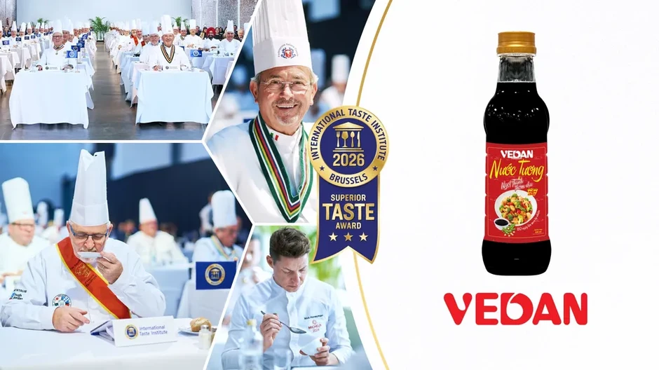 Sản phẩm nước tương Vedan Việt Nam đạt chứng nhận ‘Vị ngon thượng hạng 2026’ Sản phẩm nước tương Vedan Việt Nam đạt chứng nhận ‘Vị ngon thượng hạng 2026’
