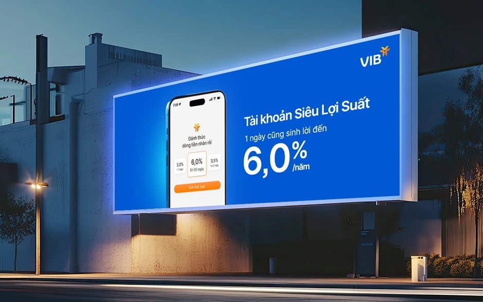 Siêu Lợi Suất VIB sinh lời mỗi ngày đến 6%/năm: Không còn lý do để tiền nhàn rỗi ngủ quên Siêu Lợi Suất VIB sinh lời mỗi ngày đến 6%/năm: Không còn lý do để tiền nhàn rỗi ngủ quên