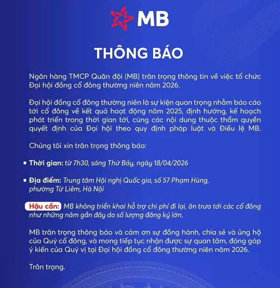 Số lượng đăng ký quá đông, MB dừng phát tiền “ăn trưa” cho cổ đông Số lượng đăng ký quá đông, MB dừng phát tiền “ăn trưa” cho cổ đông