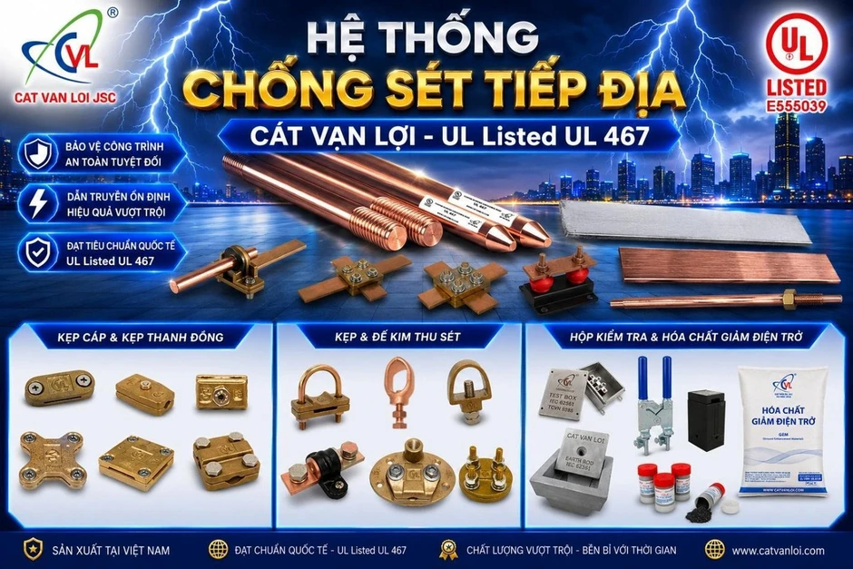 Tầm quan trọng của hệ thống chống sét tiếp địa đạt chuẩn UL Listed UL 467 Tầm quan trọng của hệ thống chống sét tiếp địa đạt chuẩn UL Listed UL 467