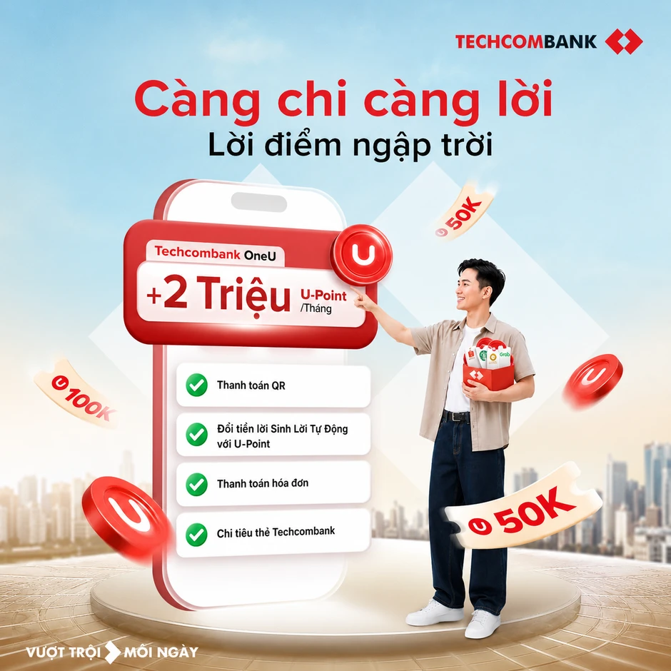 Techcombank OneU: Khi mỗi giao dịch mở ra thêm một trải nghiệm mới Techcombank OneU: Khi mỗi giao dịch mở ra thêm một trải nghiệm mới