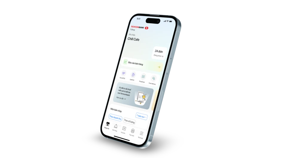 Techcombank ra mắt ứng dụng T-Shop giúp hộ kinh doanh quản lý bán hàng vượt trội: 2 phút đăng ký, 5 năm miễn phí Techcombank ra mắt ứng dụng T-Shop giúp hộ kinh doanh quản lý bán hàng vượt trội: 2 phút đăng ký, 5 năm miễn phí