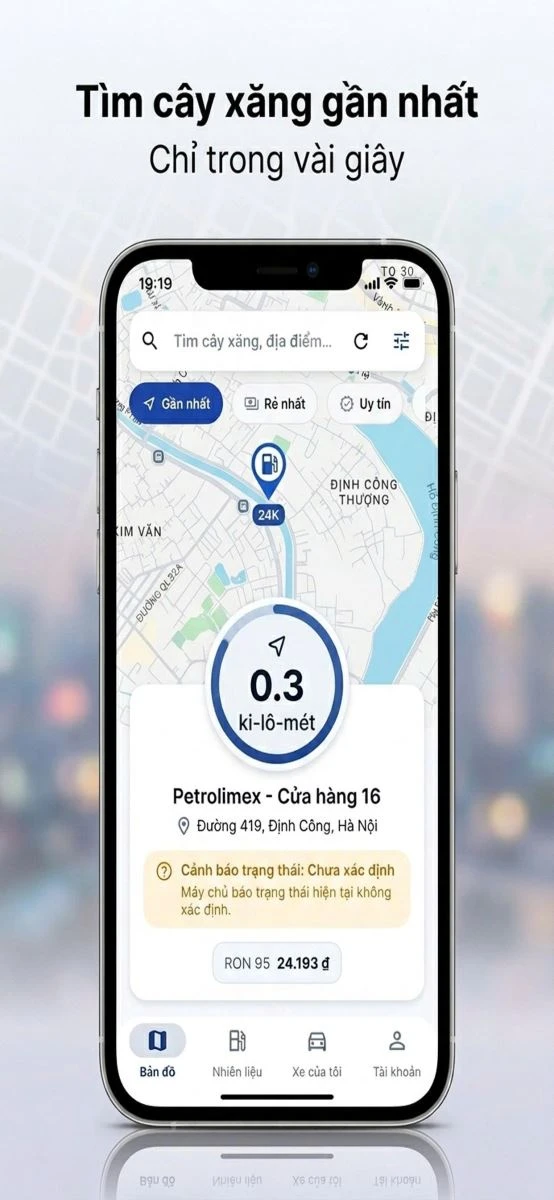 Tìm kiếm cây xăng, báo cáo gian lận bằng app 'Quanh tôi' từ 1/6 Tìm kiếm cây xăng, báo cáo gian lận bằng app 'Quanh tôi' từ 1/6