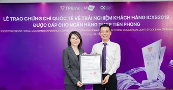 TPBank nhận chứng chỉ Trải nghiệm khách hàng quốc tế ICXS2019 từ BSI