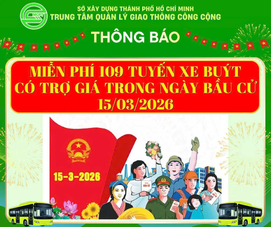 TP.HCM miễn phí xe buýt và metro đưa cử tri đi bầu cử TP.HCM miễn phí xe buýt và metro đưa cử tri đi bầu cử