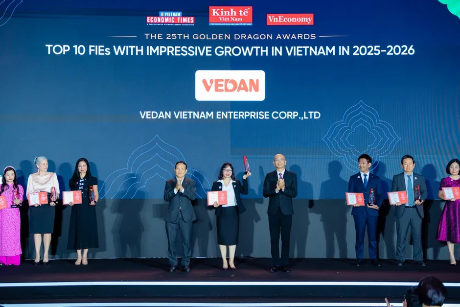 Vedan Việt Nam nhận giải thưởng Rồng Vàng 2026 Vedan Việt Nam nhận giải thưởng Rồng Vàng 2026
