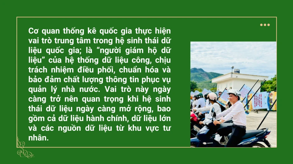 Vị thế của thống kê trong hệ sinh thái dữ liệu quốc gia Vị thế của thống kê trong hệ sinh thái dữ liệu quốc gia