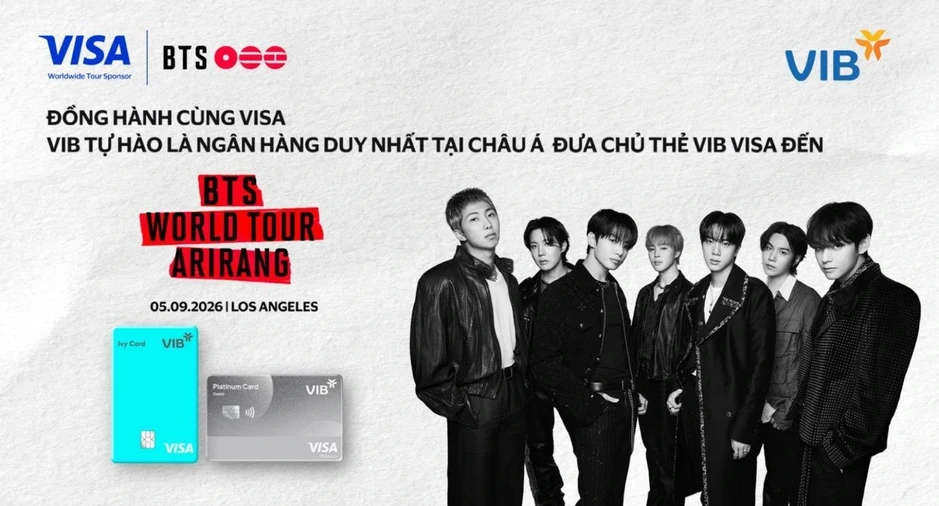 VIB là ngân hàng duy nhất tại châu Á đưa chủ thẻ đến concert của BTS tại Mỹ VIB là ngân hàng duy nhất tại châu Á đưa chủ thẻ đến concert của BTS tại Mỹ