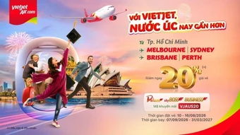 Vietjet ưu đãi vé đến sân bay quốc tế mới nhất Australia