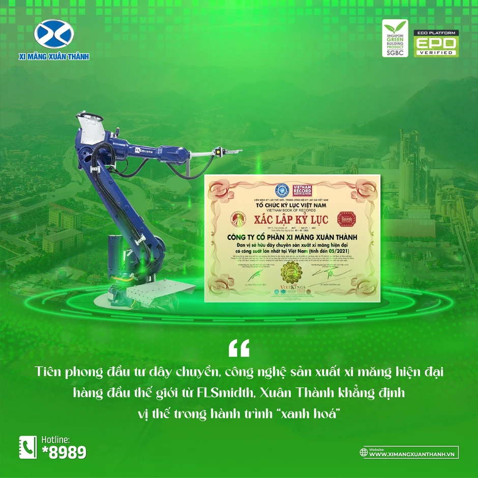 Xi Măng Xuân Thành đạt SGBP và EPD: Dấu ấn khẳng định chất lượng và vị thế thương hiệu