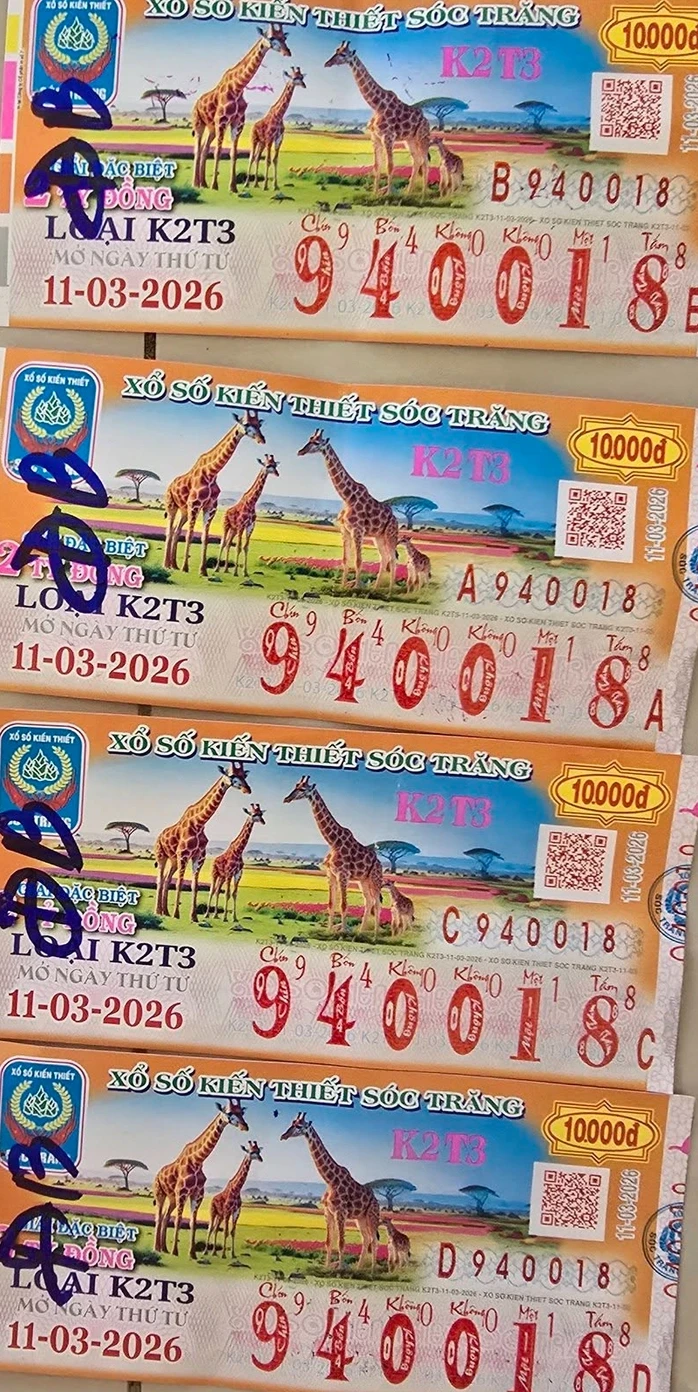 Xổ số miền Nam: Chiều 12-3, xuất hiện 11 vé trúng giải độc đắc Xổ số miền Nam: Chiều 12-3, xuất hiện 11 vé trúng giải độc đắc