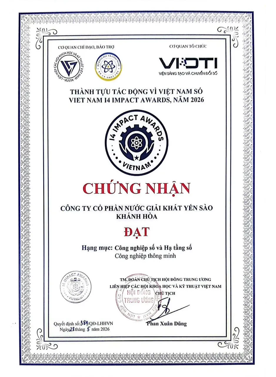 Yến sào Khánh Hòa Sanest Sanvinest ghi dấu ấn tại I4 Impact Awards 2026