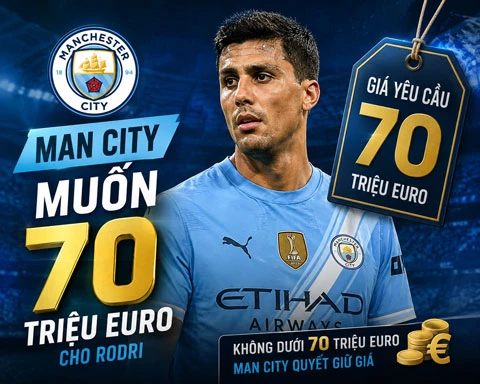 Barca và Man City sắp đạt được sự đồng thuận về Rodri