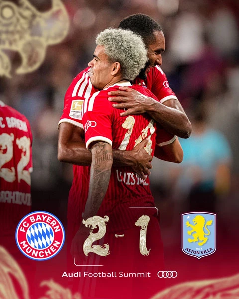 Bayern thắng nghẹt thở Aston Villa 2-1, Neuer sắm vai người hùng Bayern thắng nghẹt thở Aston Villa 2-1, Neuer sắm vai người hùng