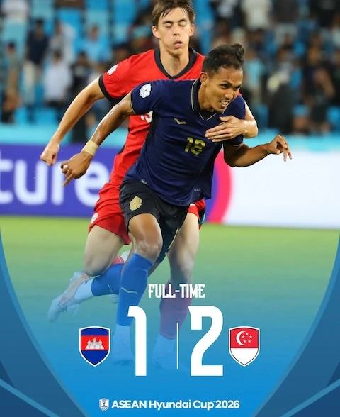 Kết quả Campuchia 1–2 Singapore: Singapore suýt mất chiến thắng do VAR Kết quả Campuchia 1–2 Singapore: Singapore suýt mất chiến thắng do VAR