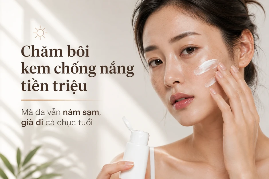 Chăm bôi kem chống nắng tiền triệu mà da vẫn nám sạm, già đi cả chục tuổi Chăm bôi kem chống nắng tiền triệu mà da vẫn nám sạm, già đi cả chục tuổi