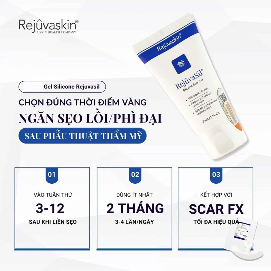 Hướng dẫn sử dụng kem làm mờ sẹo lồi Rejuvasil chuẩn y khoa hiệu quả 4 tuần Hướng dẫn sử dụng kem làm mờ sẹo lồi Rejuvasil chuẩn y khoa hiệu quả 4 tuần
