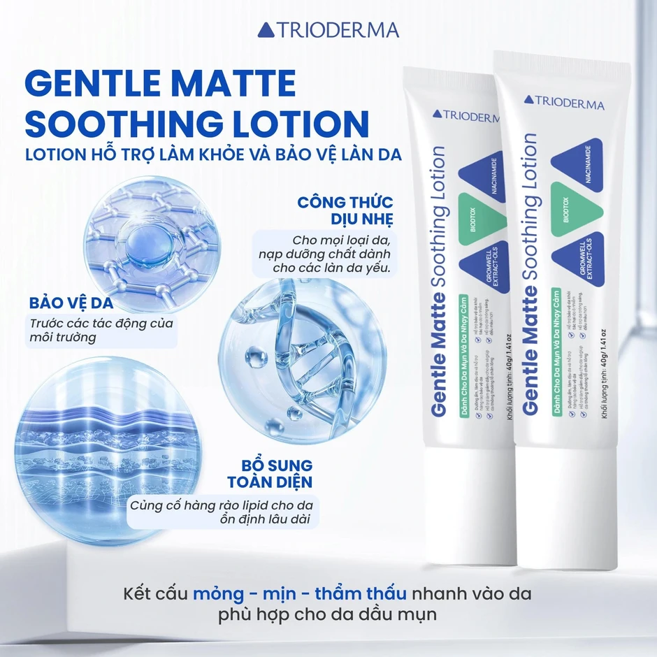 Hướng dẫn sử dụng lotion làm khỏe da Trioderrma Gentle Matte Soothing Lotion chuẩn y khoa Hướng dẫn sử dụng lotion làm khỏe da Trioderrma Gentle Matte Soothing Lotion chuẩn y khoa