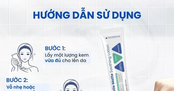 Hướng dẫn sử dụng lotion làm khỏe da Trioderrma Gentle Matte Soothing Lotion chuẩn y khoa