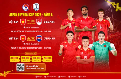 Kế hoạch bán vé các trận sân nhà của ĐT Việt Nam tại AFF Cup 2026 Kế hoạch bán vé các trận sân nhà của ĐT Việt Nam tại AFF Cup 2026