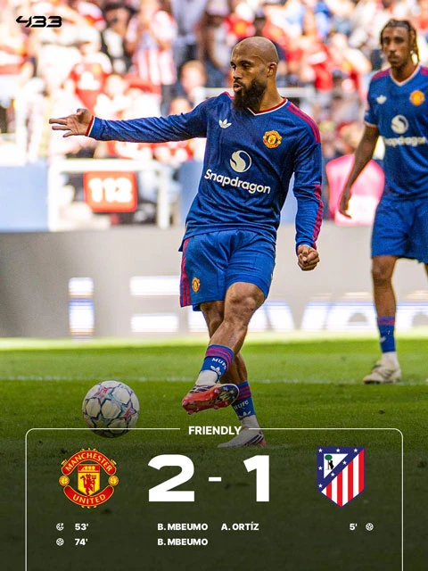 Kết quả MU 2-1 Atletico: Quỷ đỏ ngược dòng nhờ Mbeumo Kết quả MU 2-1 Atletico: Quỷ đỏ ngược dòng nhờ Mbeumo