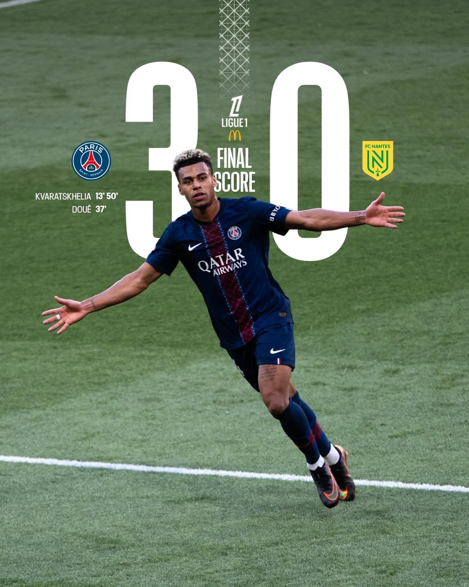 Kết quả PSG 3-0 Nantes: Đêm thăng hoa của Kvaratskhelia Kết quả PSG 3-0 Nantes: Đêm thăng hoa của Kvaratskhelia